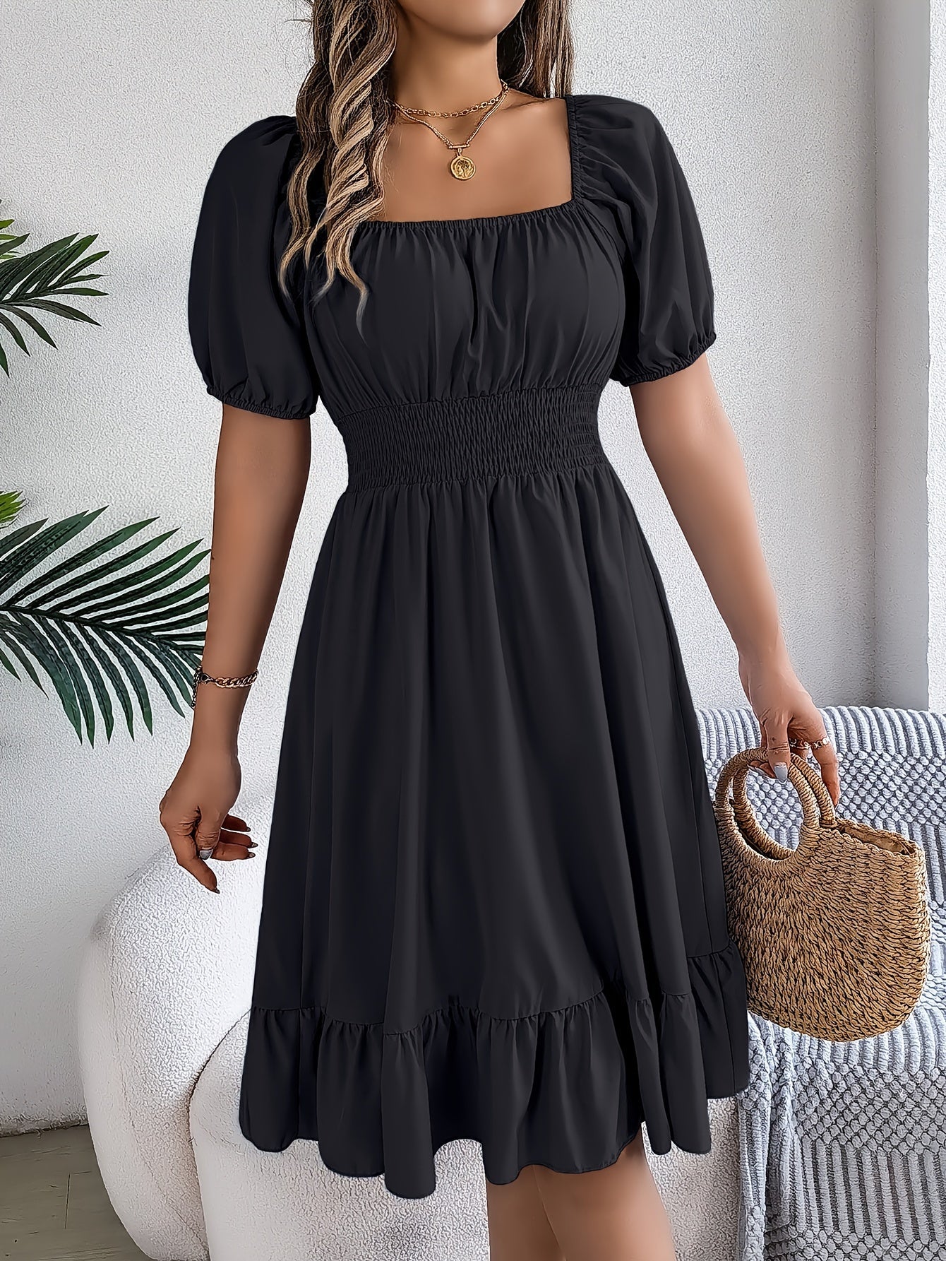 Eva™ | Vestido Elegante de Manga Abullonada