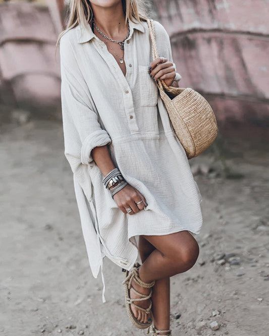 Gabriela™ | Vestido Camisero Chic