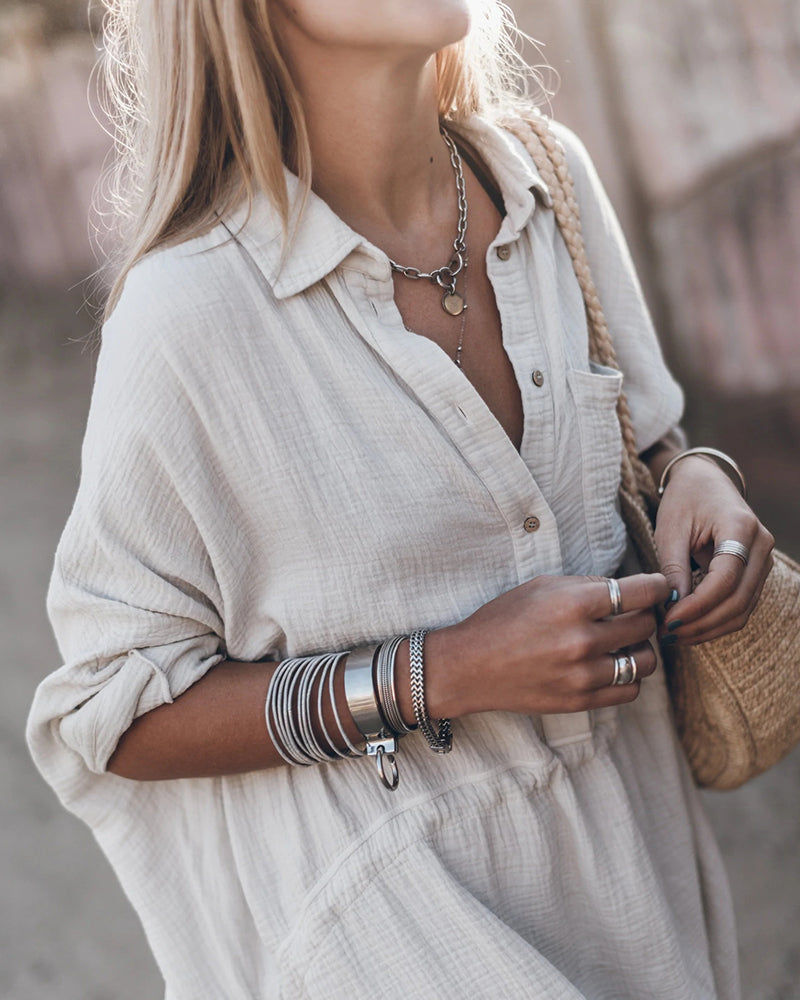 Gabriela™ | Vestido Camisero Chic