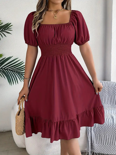 Eva™ | Vestido Elegante de Manga Abullonada