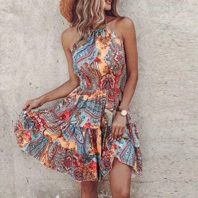 Pilar™ | Tu Imprescindible Vestido Halter para un Verano Radiante