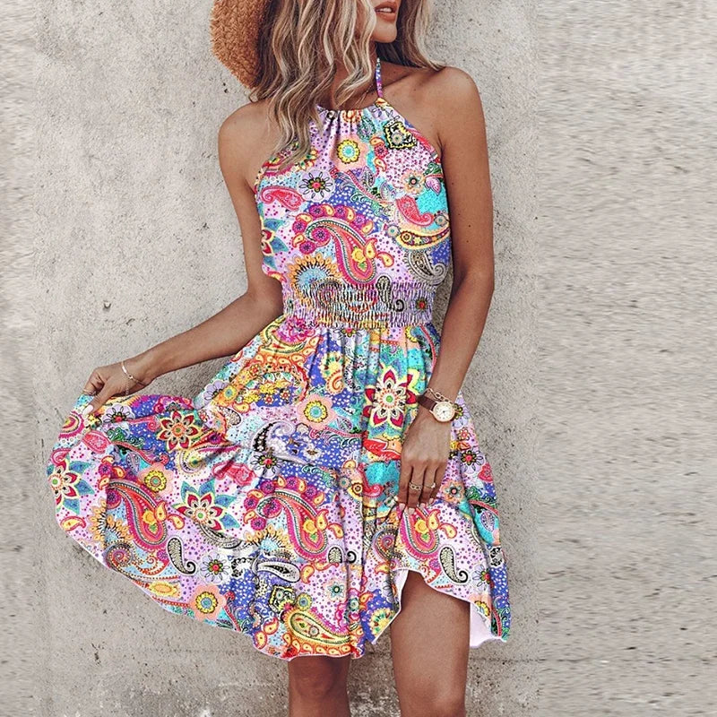 Pilar™ | Tu Imprescindible Vestido Halter para un Verano Radiante