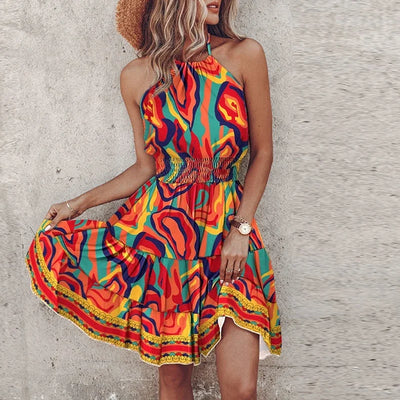 Pilar™ | Tu Imprescindible Vestido Halter para un Verano Radiante