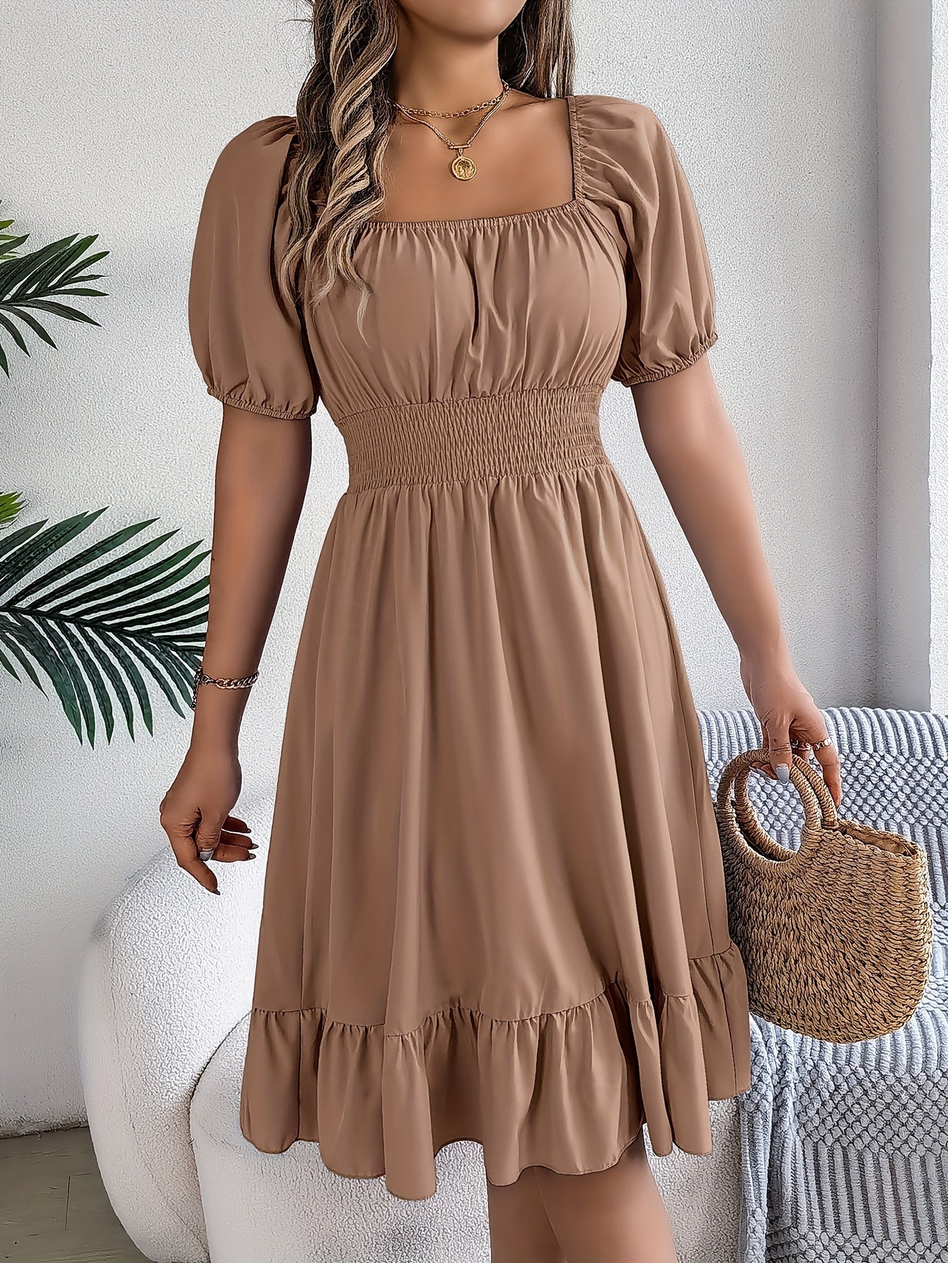 Eva™ | Vestido Elegante de Manga Abullonada