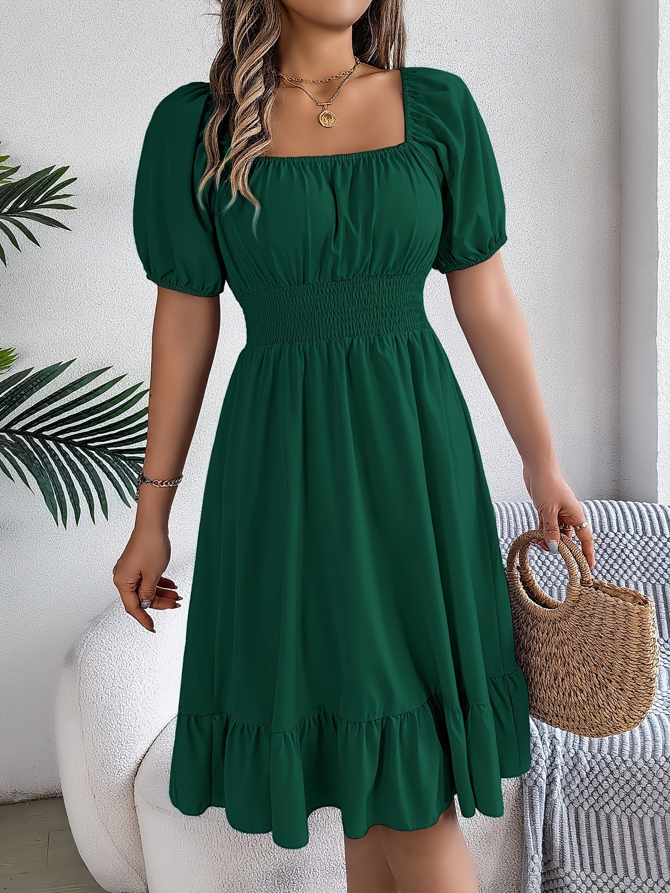 Eva™ | Vestido Elegante de Manga Abullonada
