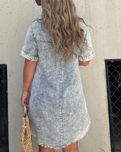 Sara™️ | Vestido Camisero de Denim