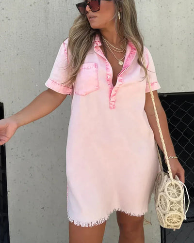 Sara™️ | Vestido Camisero de Denim